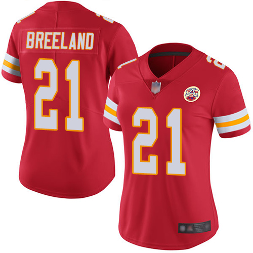Women Kansas City Chiefs 21 Breeland Bashaud Red Team Color Vapor Untouchable Limited Player Football Nike NFL Jersey